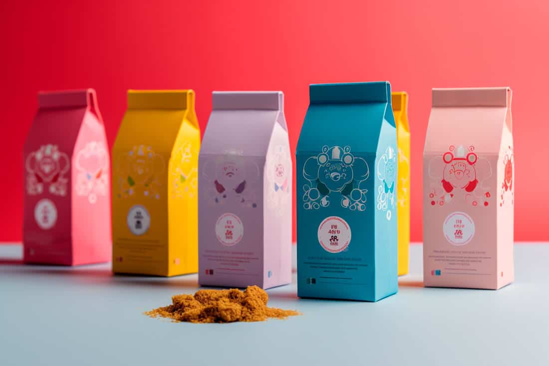 Colourful minimalistic tea packaging